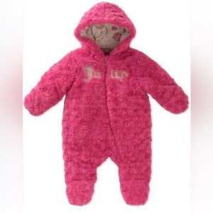 SALE! Juice Couture Baby Girl Sherpa Bunting 3/6 Months